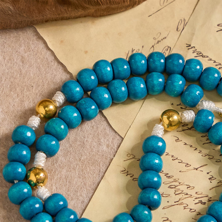 Christianartworkshop Chapelet en bois bleu avec médaillon de Notre-Dame : un symbole de grâce et de foi divine - image 6