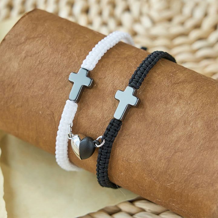 Christianartworkshop Ensemble de bracelets magnétiques en forme de cœur et de croix : symbole d’union sacrée et d’amour éternel - image 7