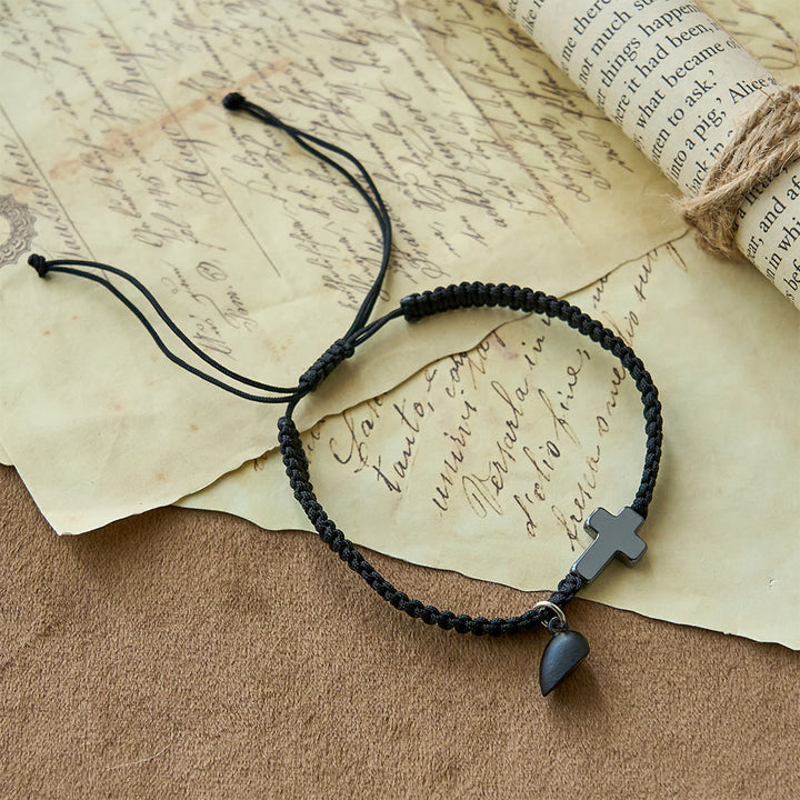 Christianartworkshop Ensemble de bracelets magnétiques en forme de cœur et de croix : symbole d’union sacrée et d’amour éternel - image 5