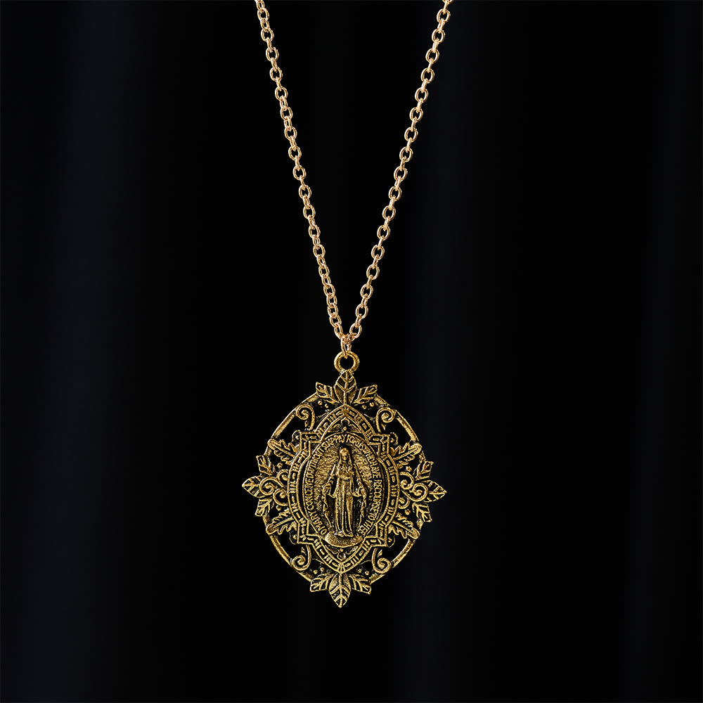Christianartworkshop Collier médaillon Notre-Dame en filigrane : symbole de grâce et de protection maternelles - image 2