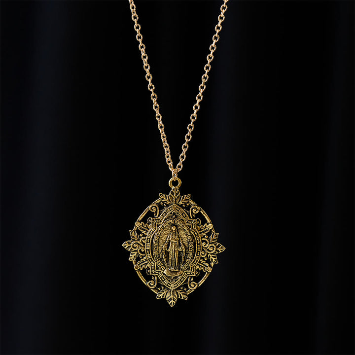 Christianartworkshop Collier médaillon Notre-Dame en filigrane : symbole de grâce et de protection maternelles - image 2