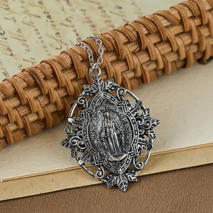 Christianartworkshop Collier médaillon Notre-Dame en filigrane : symbole de grâce et de protection maternelles - Argent - image 4