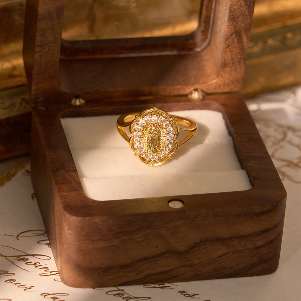 Christianartworkshop Bague Notre-Dame en filigrane d'or orné : l'alliance de l'élégance et de la grâce spirituelle - image 4