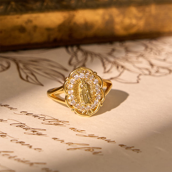 Christianartworkshop Bague Notre-Dame en filigrane d'or orné : l'alliance de l'élégance et de la grâce spirituelle - image 3