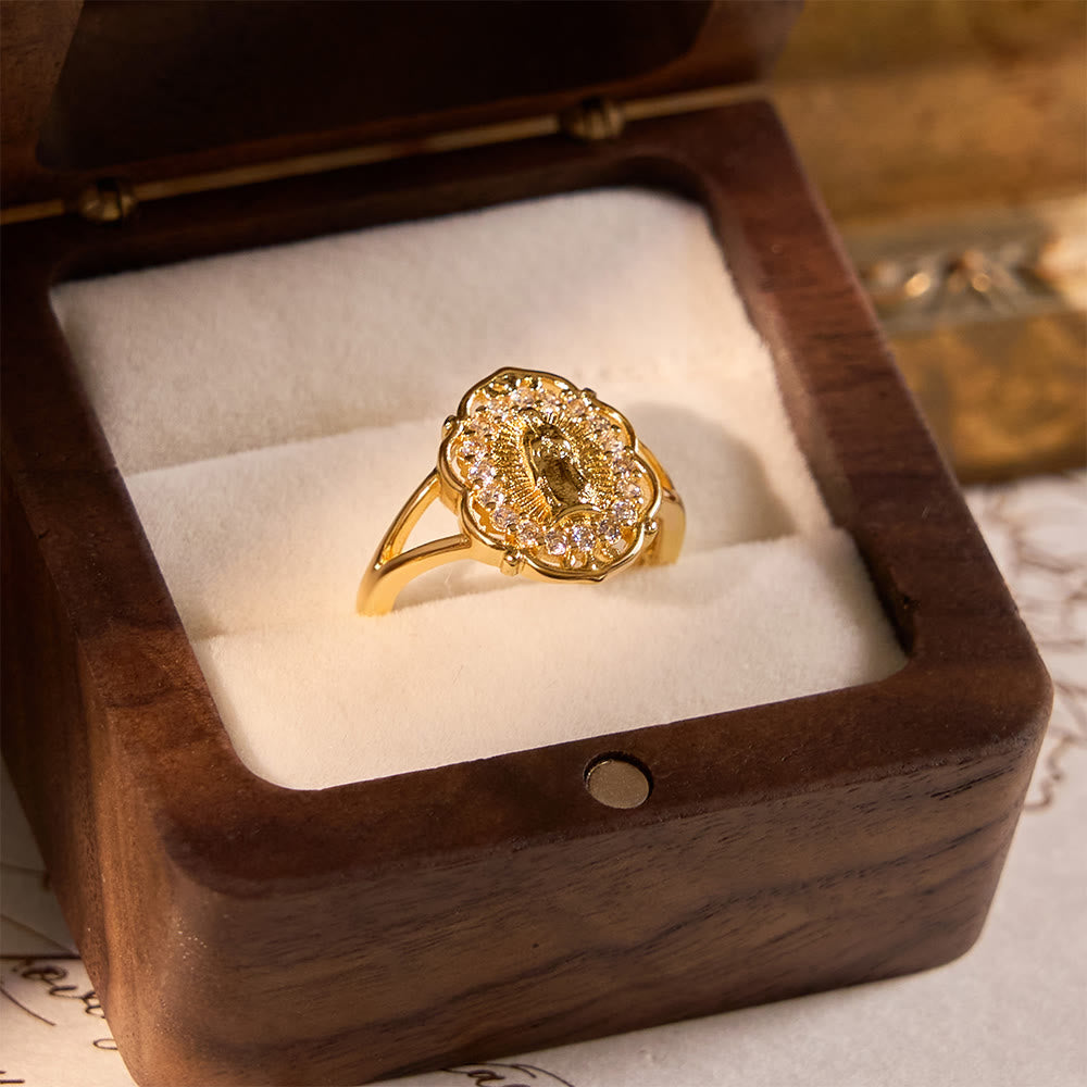 Christianartworkshop Bague Notre-Dame en filigrane d'or orné : l'alliance de l'élégance et de la grâce spirituelle - image 2