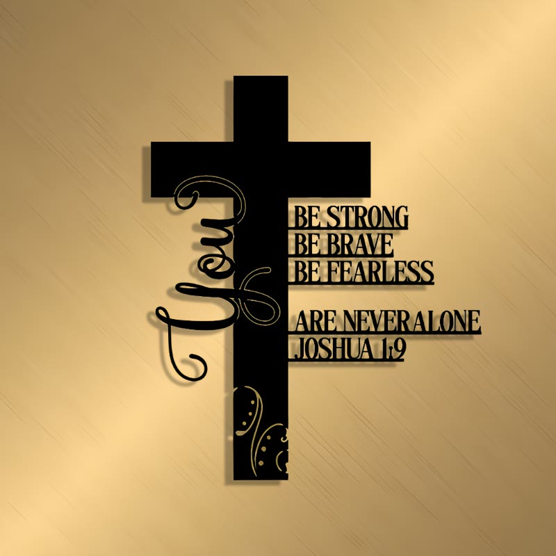 Christianartworkshop Croix en métal Josué 1:9 : un symbole de foi inébranlable - image 4