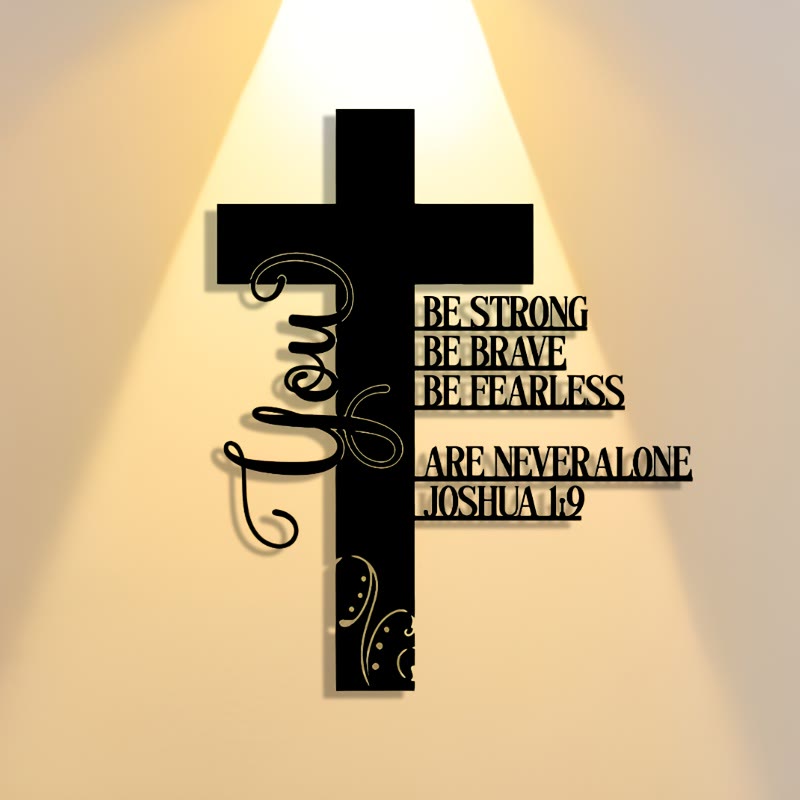 Christianartworkshop Croix en métal Josué 1:9 : un symbole de foi inébranlable - image 3
