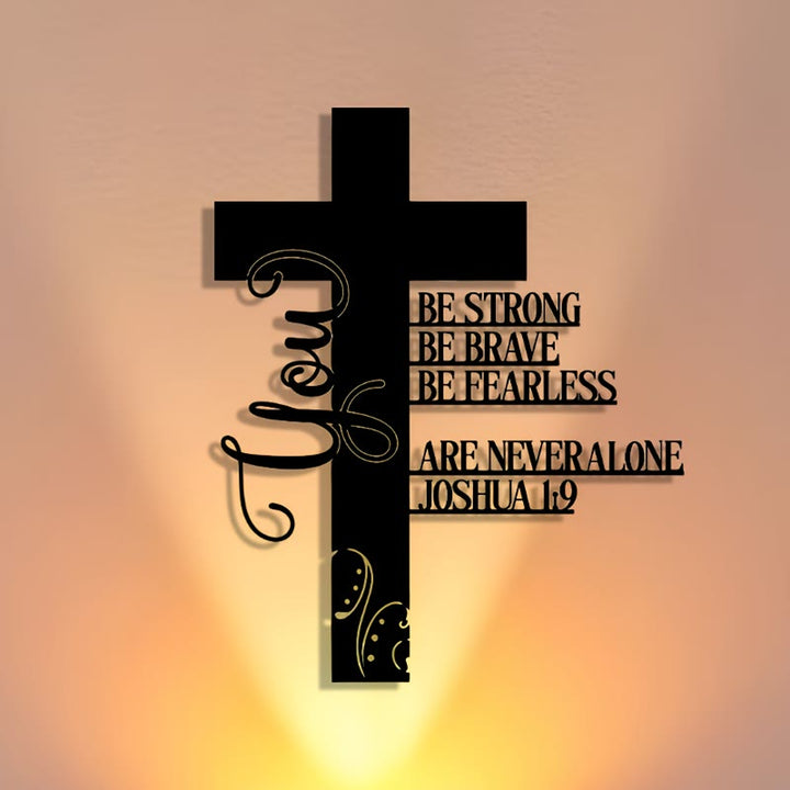 Christianartworkshop Croix en métal Josué 1:9 : un symbole de foi inébranlable - image 5