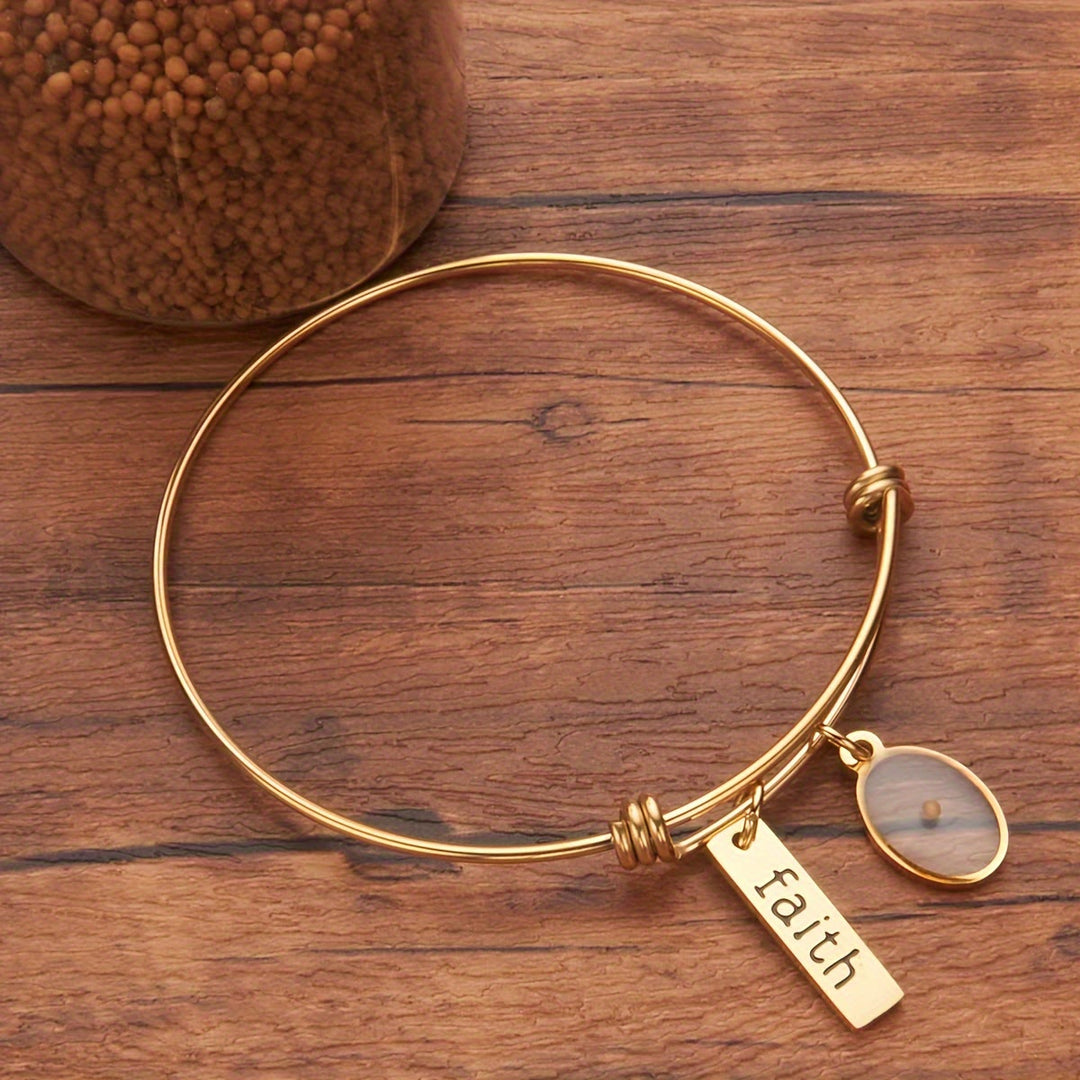 Christianartworkshop Bracelet porte-bonheur Graine de Moutarde : Gardez votre foi près de votre cœur - Graines de moutarde - image 0