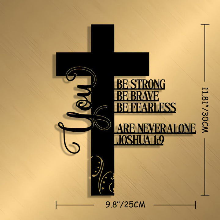 Christianartworkshop Croix en métal Josué 1:9 : un symbole de foi inébranlable - Noir - 9,84''*11,81''/25*30cm - image 8