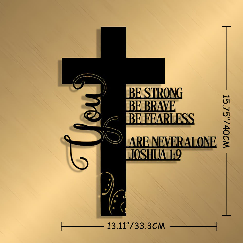 Christianartworkshop Croix en métal Josué 1:9 : un symbole de foi inébranlable - Noir - 13,11''*15,75''/33,3*40cm - image 9