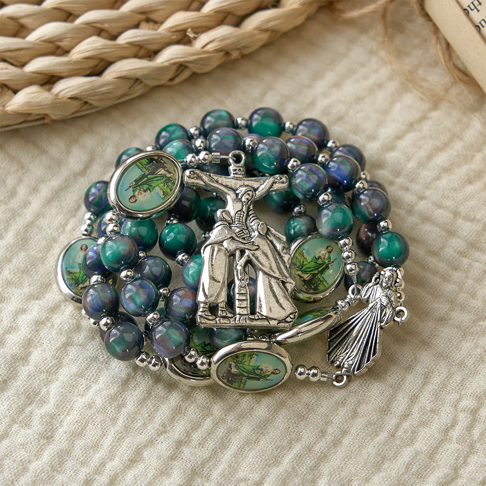 Christianartworkshop Chapelet de la Miséricorde Divine avec pendentif crucifix : Un vase de grâce miséricordieuse dans chaque prière - Rosaire de la Miséricorde Divine - image 0