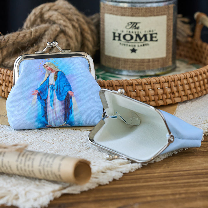 Christianartworkshop Pochette à chapelet Notre-Dame de Grâce à fermoir baiser : un réceptacle sacré pour les trésors de la foi - image 2
