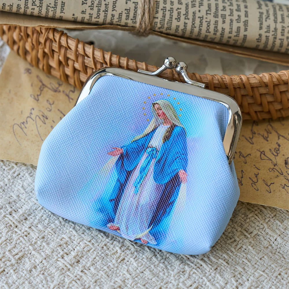 Christianartworkshop Pochette à chapelet Notre-Dame de Grâce à fermoir baiser : un réceptacle sacré pour les trésors de la foi - image 5