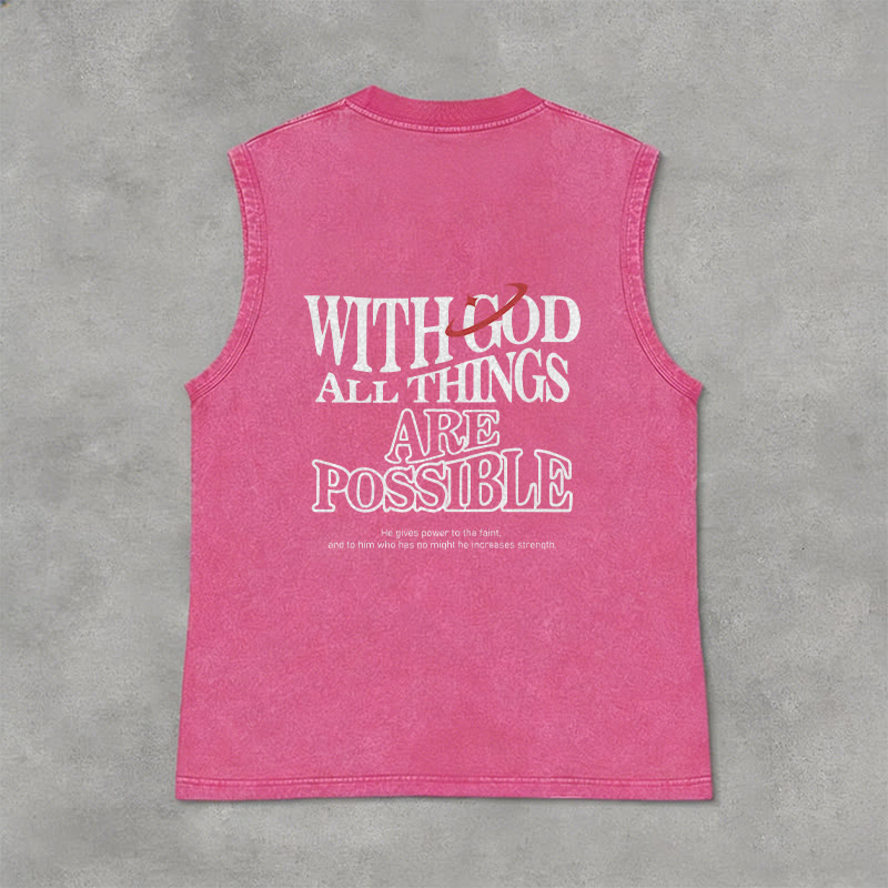 Débardeur délavé Christianartworkshop « Avec Dieu, tout est possible » - Rose - 2XL - image 10