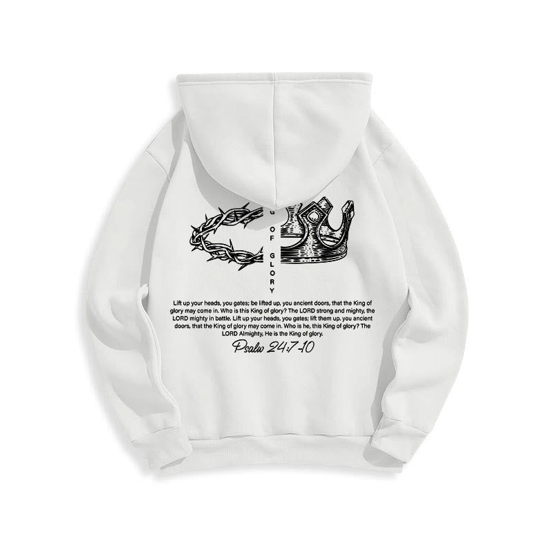Sweat à capuche en polyester doublé polaire « Jésus est le roi » avec citation de Christianartworkshop - image 8