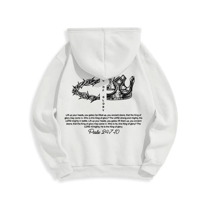Sweat à capuche en polyester doublé polaire « Jésus est le roi » avec citation de Christianartworkshop - image 8