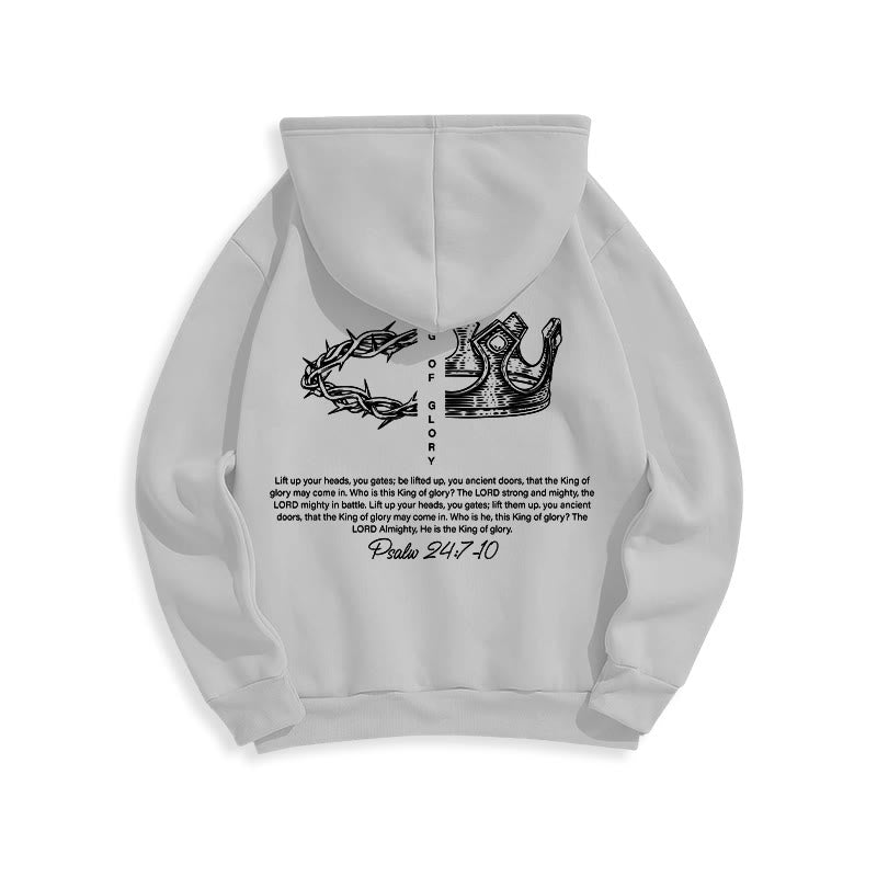 Sweat à capuche en polyester doublé polaire « Jésus est le roi » avec citation de Christianartworkshop - image 24