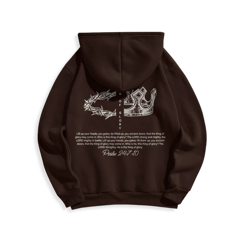 Sweat à capuche en polyester doublé polaire « Jésus est le roi » avec citation de Christianartworkshop - image 15