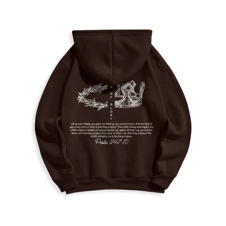 Sweat à capuche en polyester doublé polaire « Jésus est le roi » avec citation de Christianartworkshop - image 15
