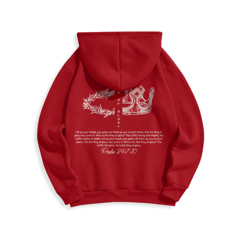 Sweat à capuche en polyester doublé polaire « Jésus est le roi » avec citation de Christianartworkshop - image 28