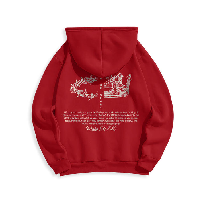 Sweat à capuche en polyester doublé polaire « Jésus est le roi » avec citation de Christianartworkshop - image 28