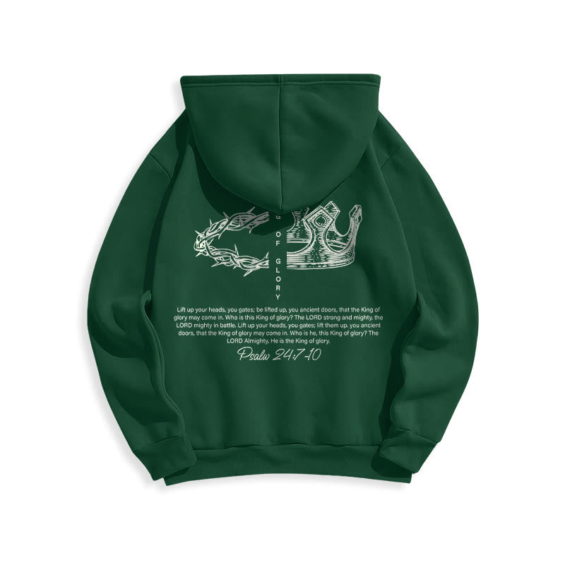 Sweat à capuche en polyester doublé polaire « Jésus est le roi » avec citation de Christianartworkshop - image 18