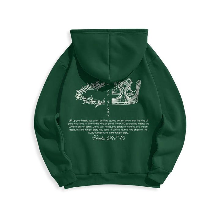 Sweat à capuche en polyester doublé polaire « Jésus est le roi » avec citation de Christianartworkshop - image 18