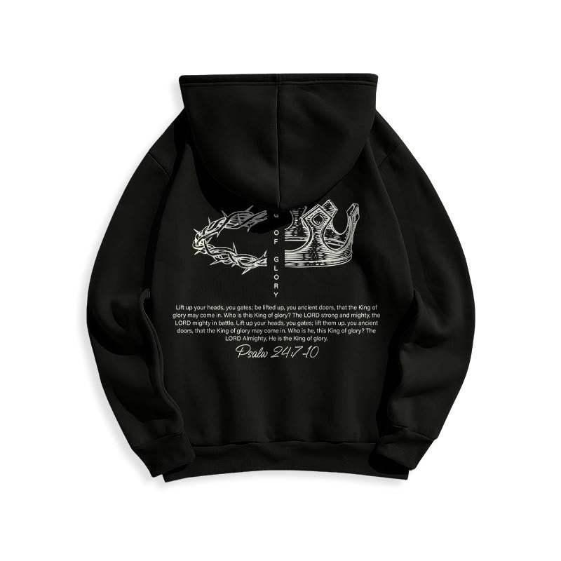 Sweat à capuche en polyester doublé polaire « Jésus est le roi » avec citation de Christianartworkshop - image 1