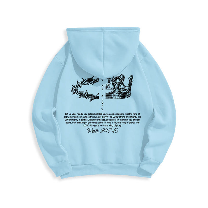 Sweat à capuche en polyester doublé polaire « Jésus est le roi » avec citation de Christianartworkshop - image 21