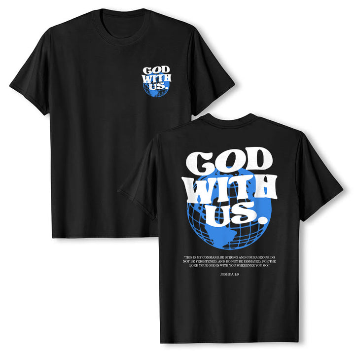 T-shirt en coton Christianartworkshop « Dieu avec nous » - Noir - 2XL - image 3