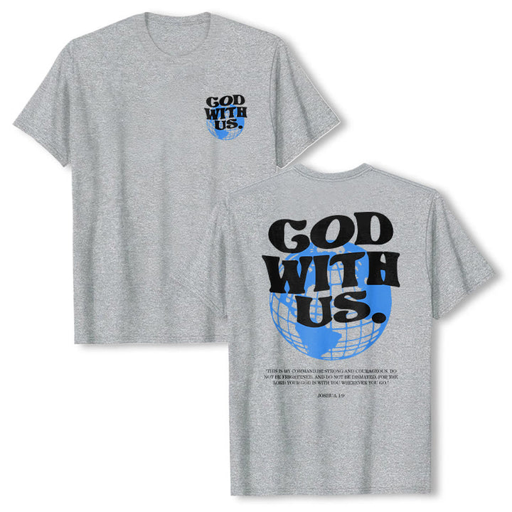 T-shirt en coton Christianartworkshop « Dieu avec nous » - Gris - 2XL - image 9