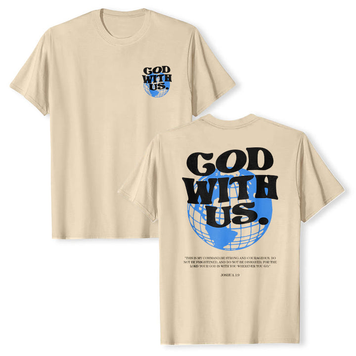 T-shirt en coton Christianartworkshop « Dieu avec nous » - Beige - 2XL - image 6