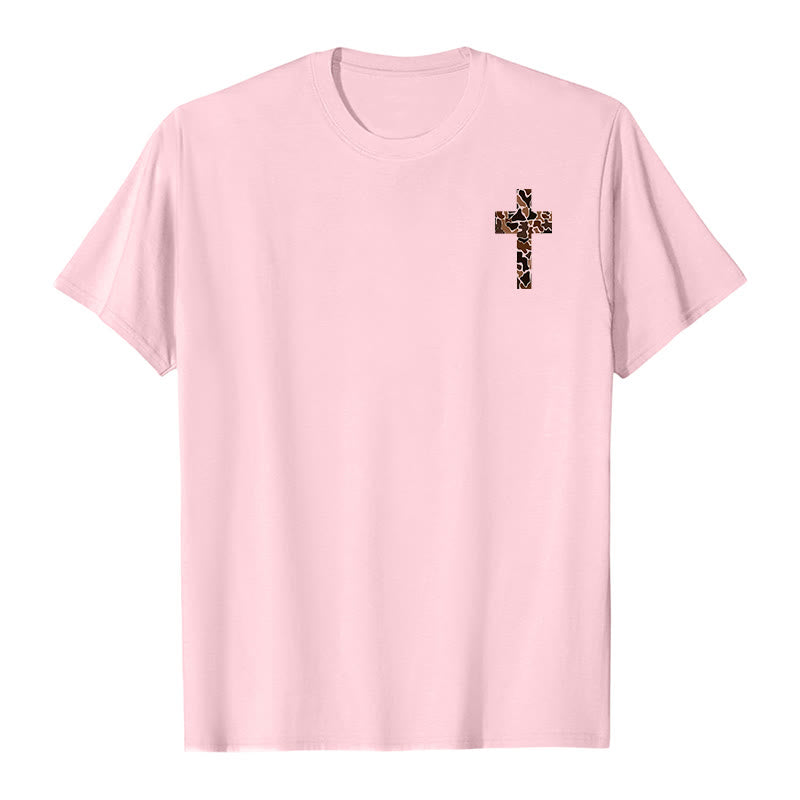 T-shirt chrétien Christianartworkshop avec motif de croix camouflage et verset Philippiens 4:13 - image 17