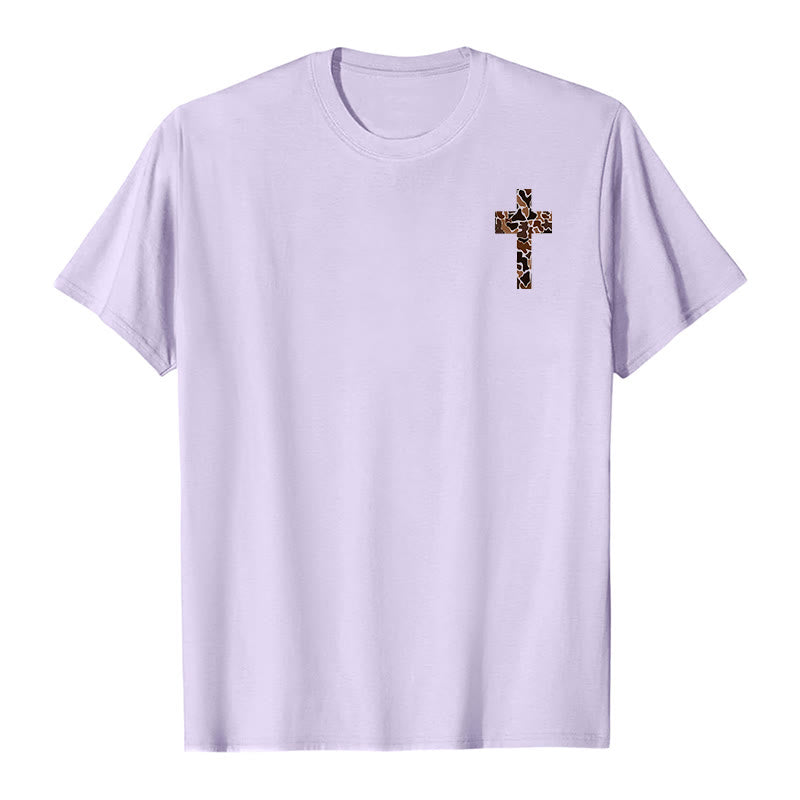 T-shirt chrétien Christianartworkshop avec motif de croix camouflage et verset Philippiens 4:13 - image 20