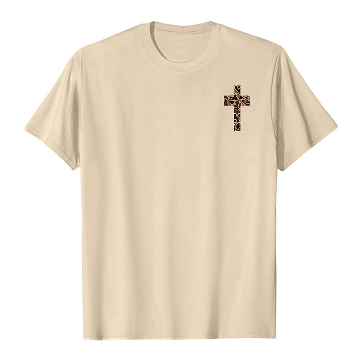 T-shirt chrétien Christianartworkshop avec motif de croix camouflage et verset Philippiens 4:13 - image 11