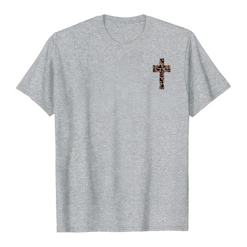 T-shirt chrétien Christianartworkshop avec motif de croix camouflage et verset Philippiens 4:13 - image 8