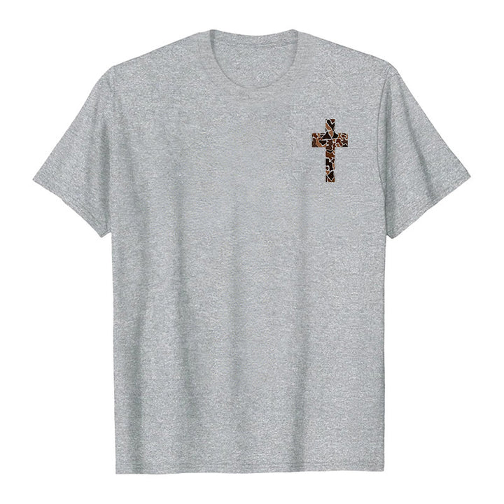 T-shirt chrétien Christianartworkshop avec motif de croix camouflage et verset Philippiens 4:13 - image 8