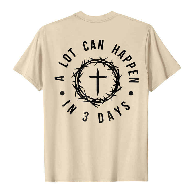 T-shirt unisexe Christianartworkshop « Il peut se passer beaucoup de choses en 3 jours » avec couronne d'épines et croix - image 21