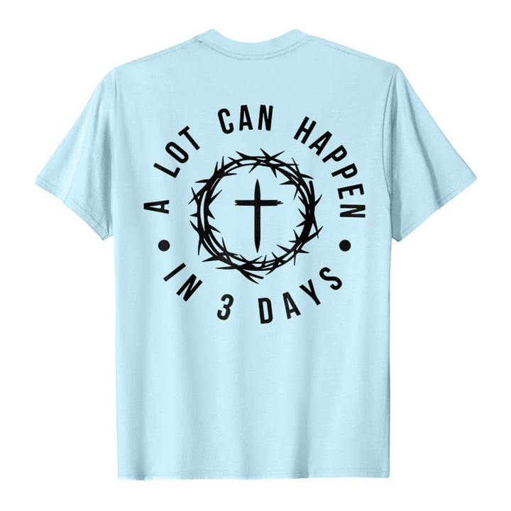T-shirt unisexe Christianartworkshop « Il peut se passer beaucoup de choses en 3 jours » avec couronne d'épines et croix - image 15