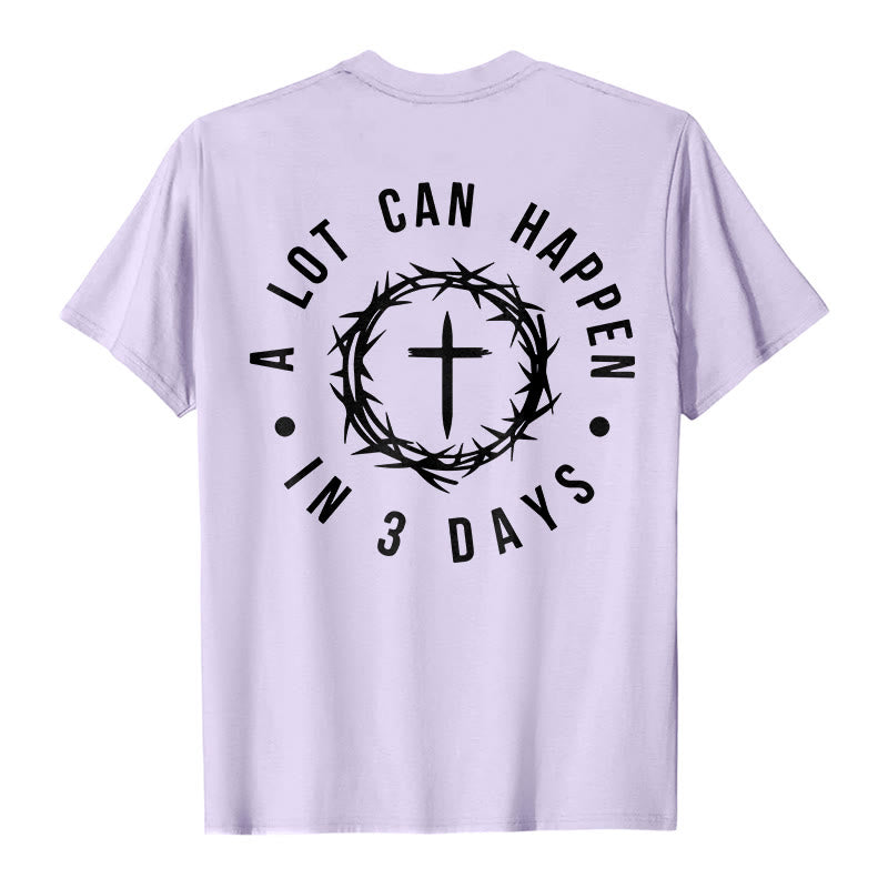 T-shirt unisexe Christianartworkshop « Il peut se passer beaucoup de choses en 3 jours » avec couronne d'épines et croix - image 12