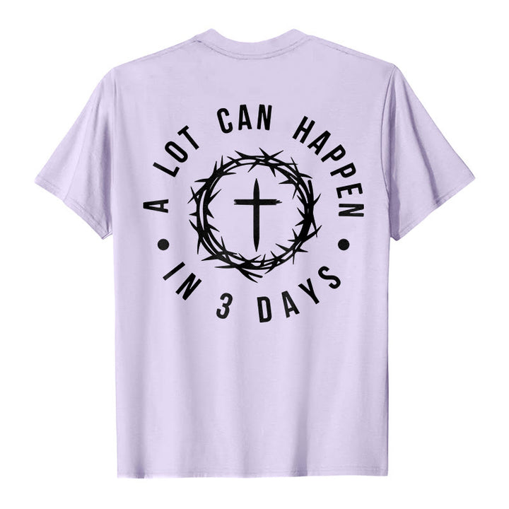 T-shirt unisexe Christianartworkshop « Il peut se passer beaucoup de choses en 3 jours » avec couronne d'épines et croix - image 12