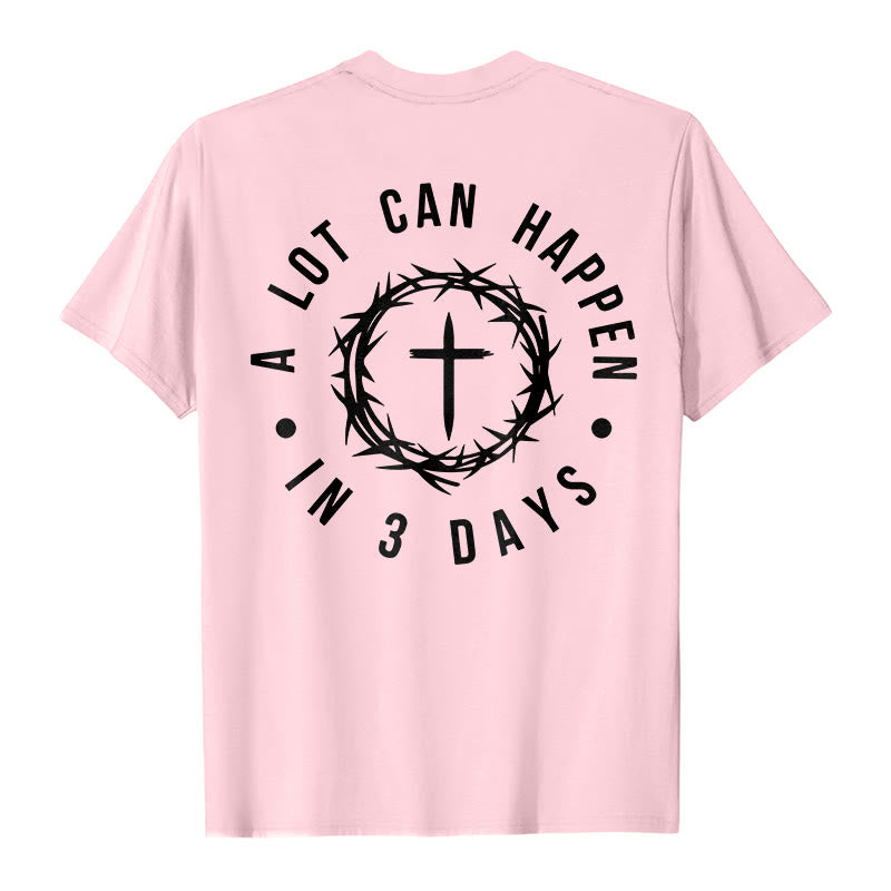 T-shirt unisexe Christianartworkshop « Il peut se passer beaucoup de choses en 3 jours » avec couronne d'épines et croix - image 24