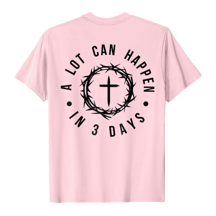 T-shirt unisexe Christianartworkshop « Il peut se passer beaucoup de choses en 3 jours » avec couronne d'épines et croix - image 24