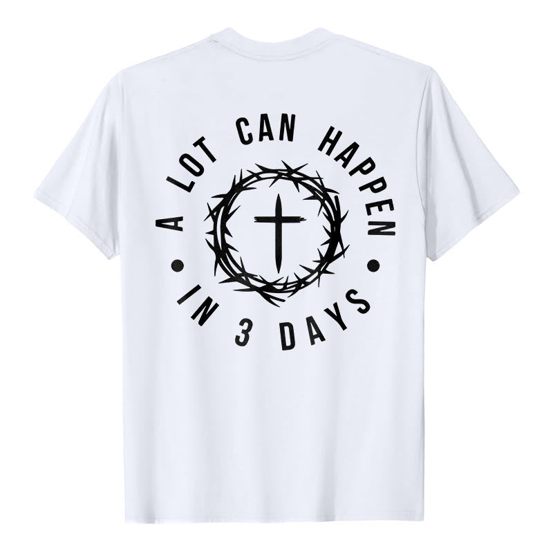 T-shirt unisexe Christianartworkshop « Il peut se passer beaucoup de choses en 3 jours » avec couronne d'épines et croix - image 6