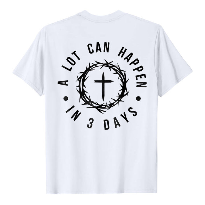 T-shirt unisexe Christianartworkshop « Il peut se passer beaucoup de choses en 3 jours » avec couronne d'épines et croix - image 6