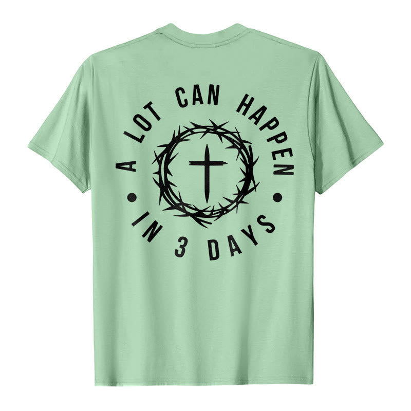 T-shirt unisexe Christianartworkshop « Il peut se passer beaucoup de choses en 3 jours » avec couronne d'épines et croix - image 18