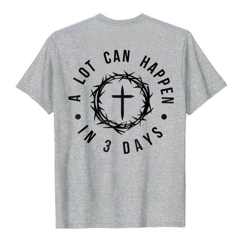 T-shirt unisexe Christianartworkshop « Il peut se passer beaucoup de choses en 3 jours » avec couronne d'épines et croix - image 9