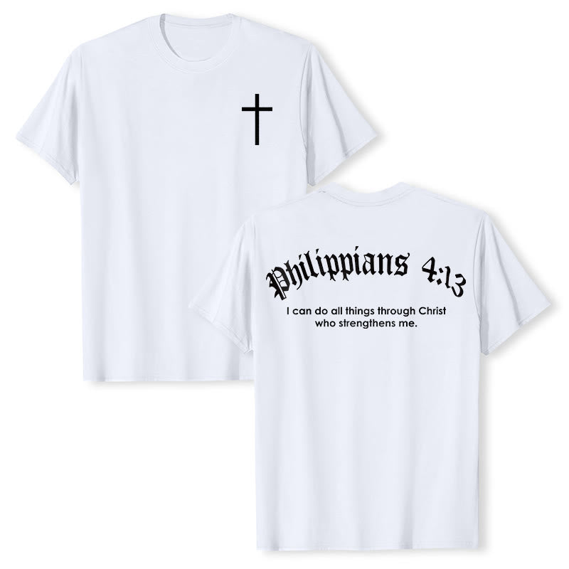 Christianartworkshop Philippiens 4:13 « Je peux tout faire » T-shirt Force - Blanc - 2XL - image 8