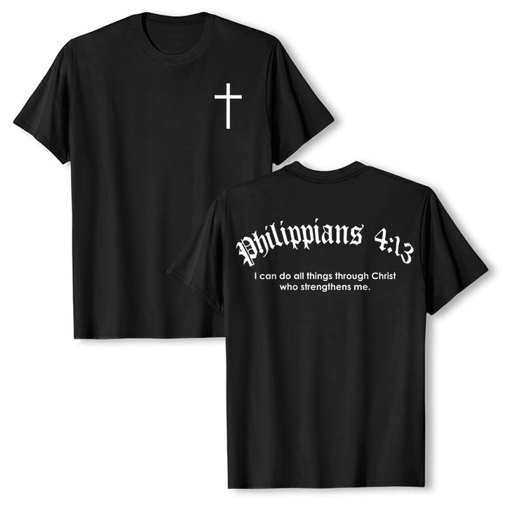 Christianartworkshop Philippiens 4:13 « Je peux tout faire » T-shirt Force - Noir - 2XL - image 0